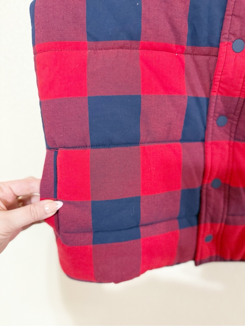 Janie and Jack Buffalo Plaid Boys Snap Front Padded Puffy Cotton Vest Size 10-12 - Picture 7 of 7